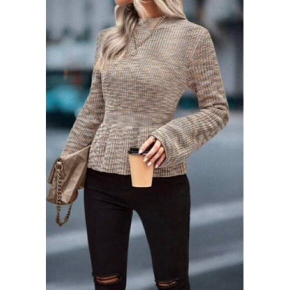 Chic Half Turtle Neck Mixed Color Pullover - Picture 5 of 6